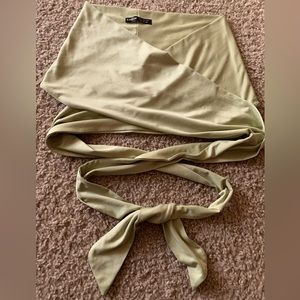 Olive Green Wrap Style Top